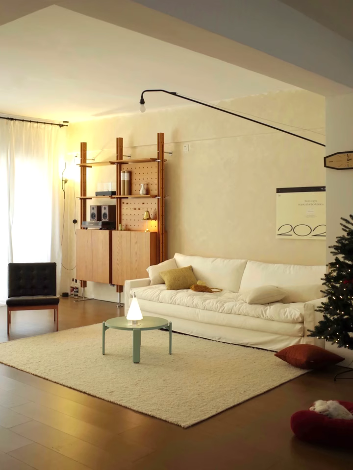 Garozo Washable natural linen fabric straight sofa