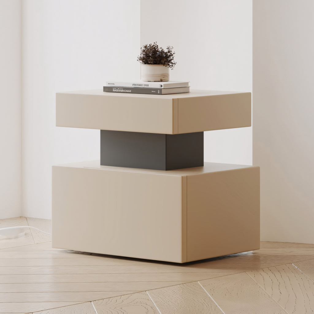 Tesie 2pcs solid wood nightstands bedside tables