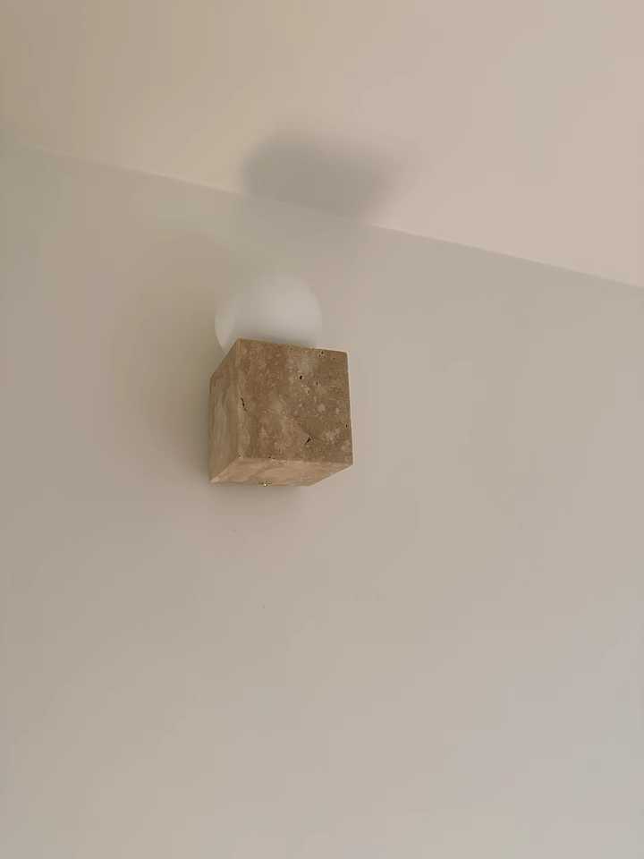 Dashin 2pcs beige travertine wall lights bedside lights