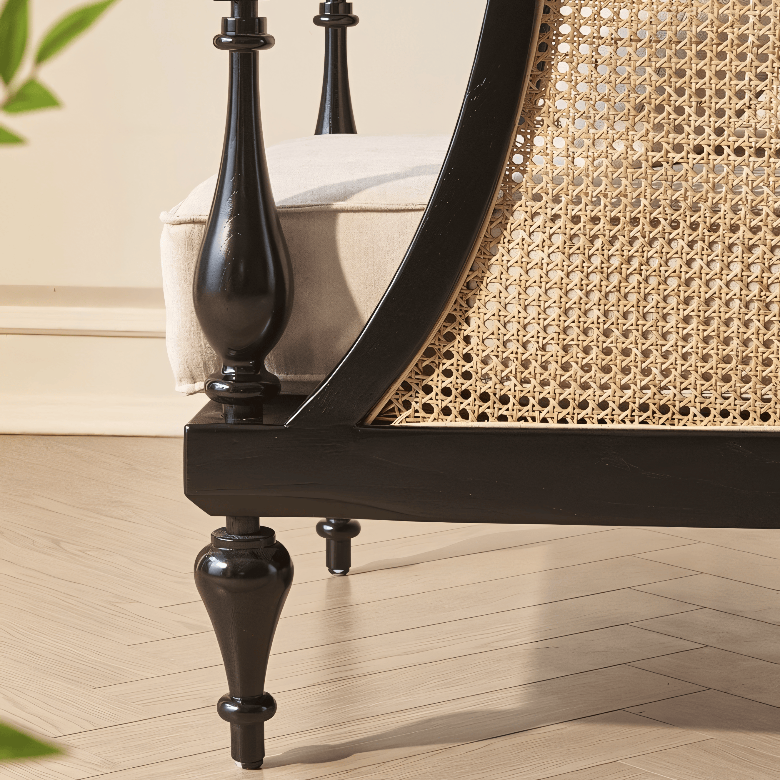 Cynara Solid wood natural rattan accent chair