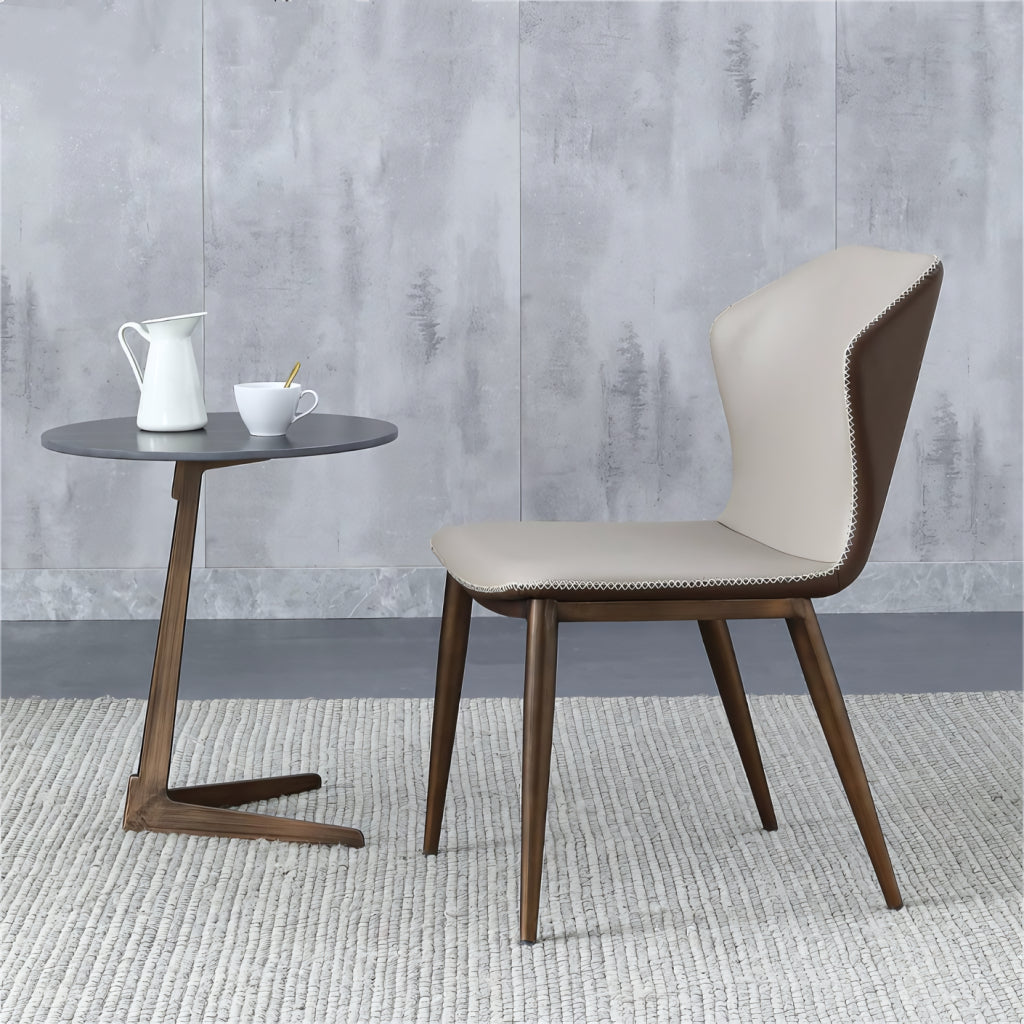 Eilforg 2 pcs set leather dining chairs