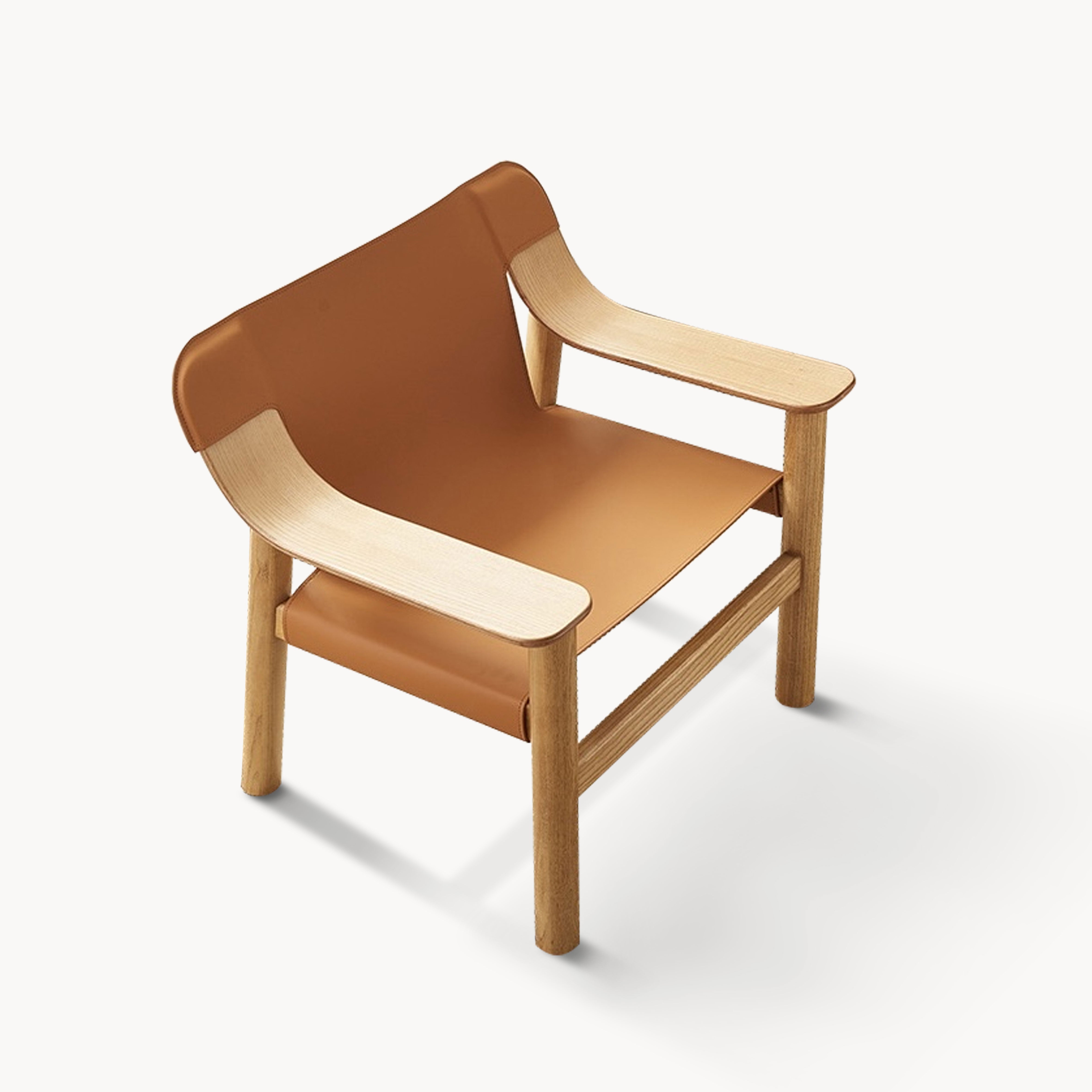 Ionaire Ash wood leather accent chair