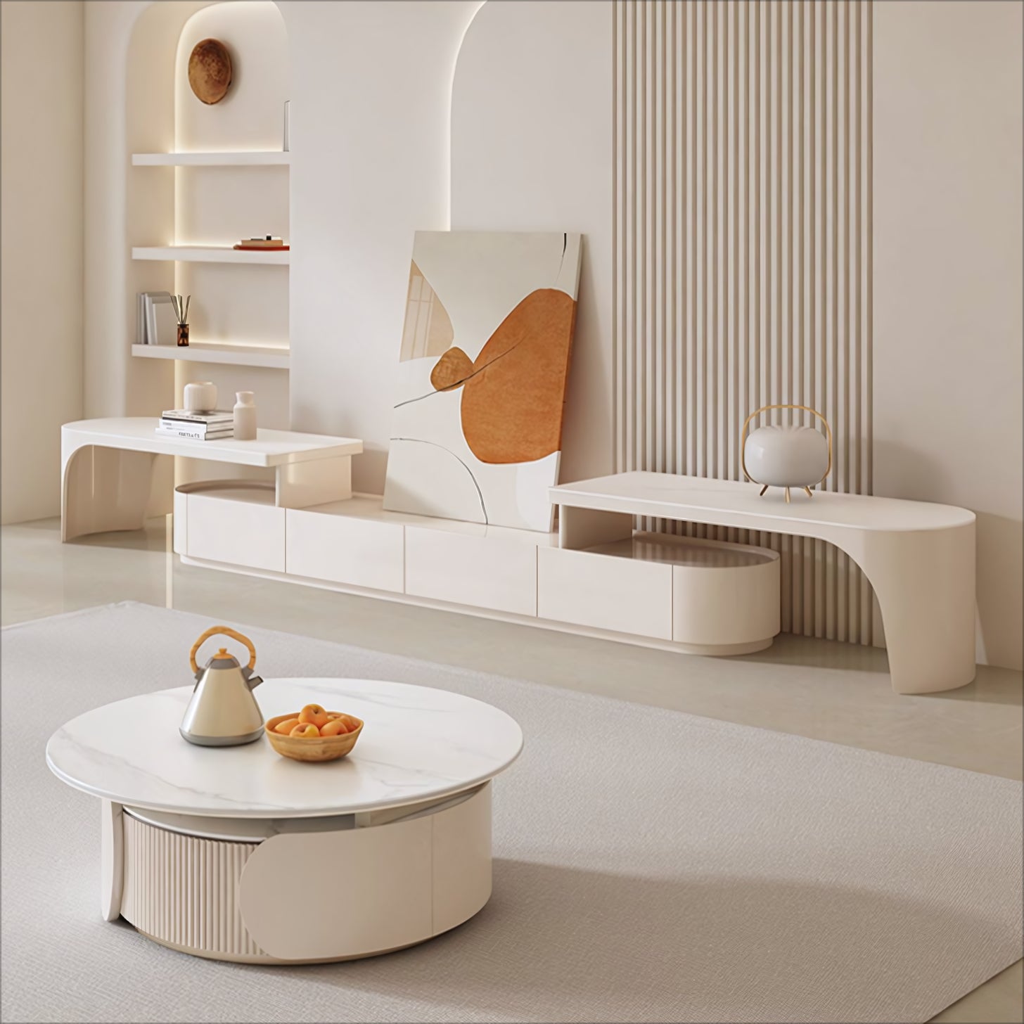 Urique Modern round nesting coffee table set