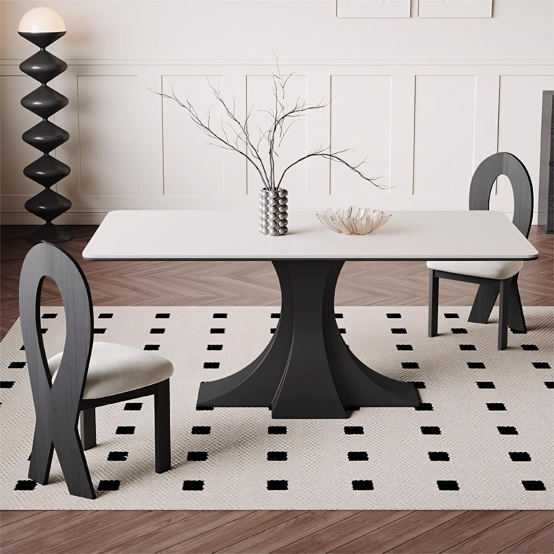 Lemaet Sintered stone rectangular dining set