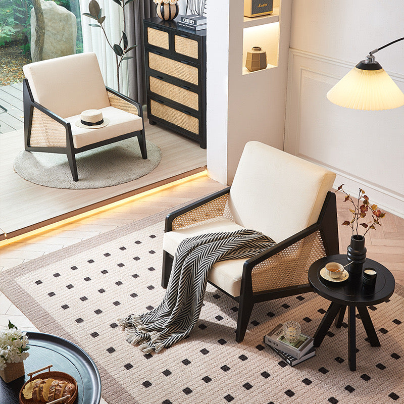 Flasito Ash wood natural rattan accent chair