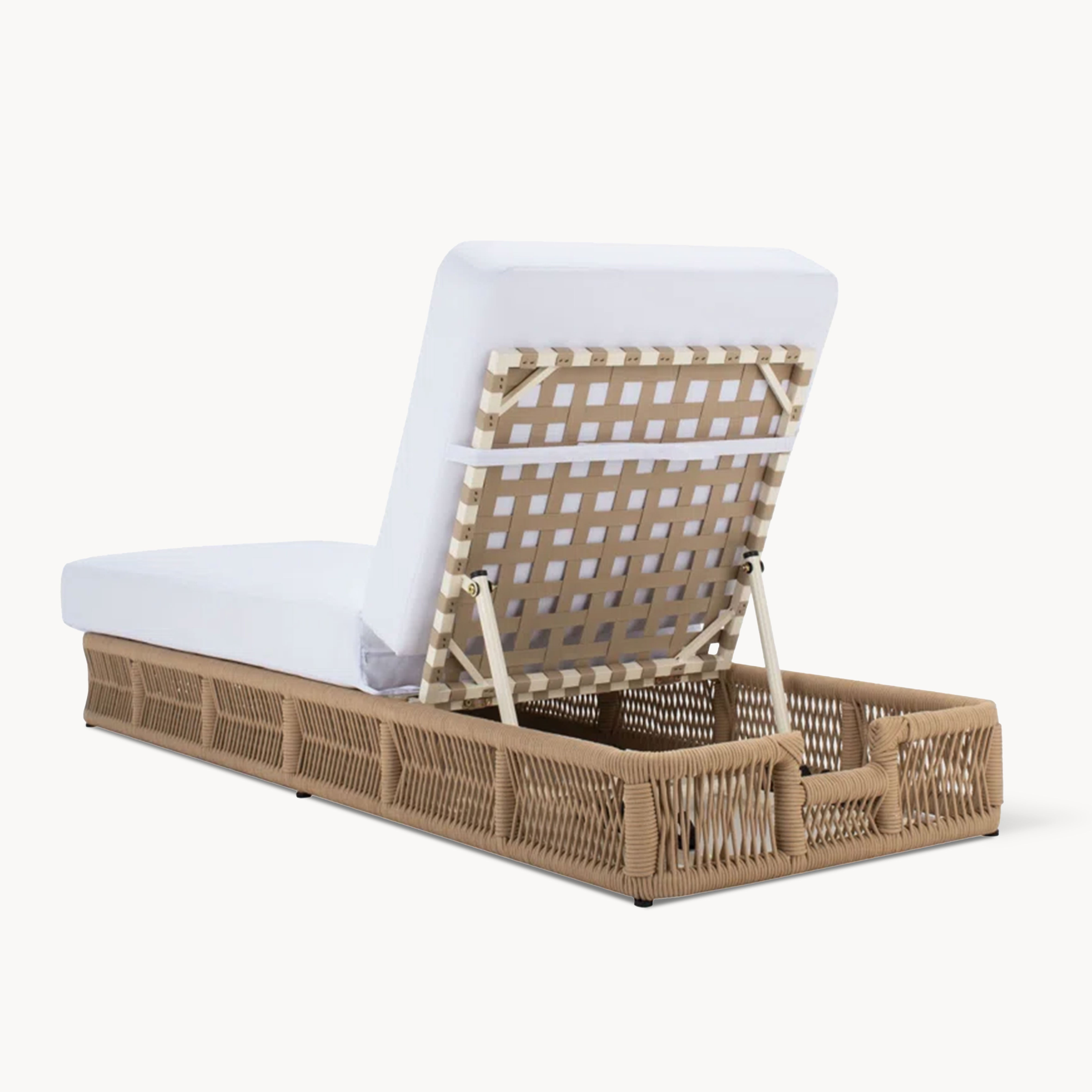 Perno Aluminum alloy rattan outdoor chaise lounge sofa bed