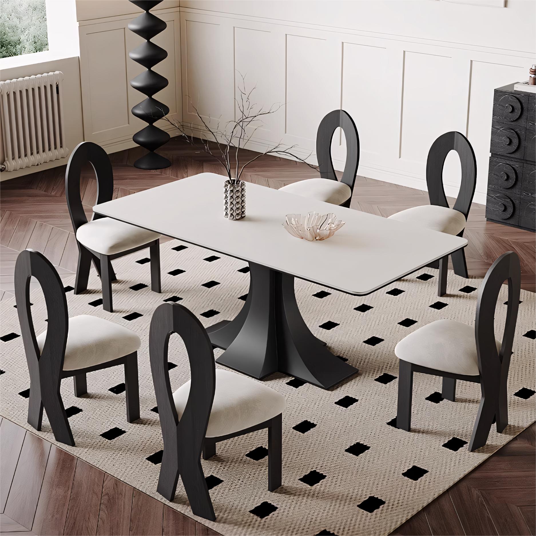 Lemaet Sintered stone rectangular dining set
