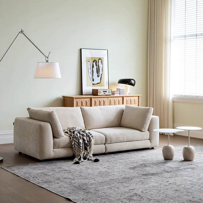 Firosu Washable fabric straight sofa