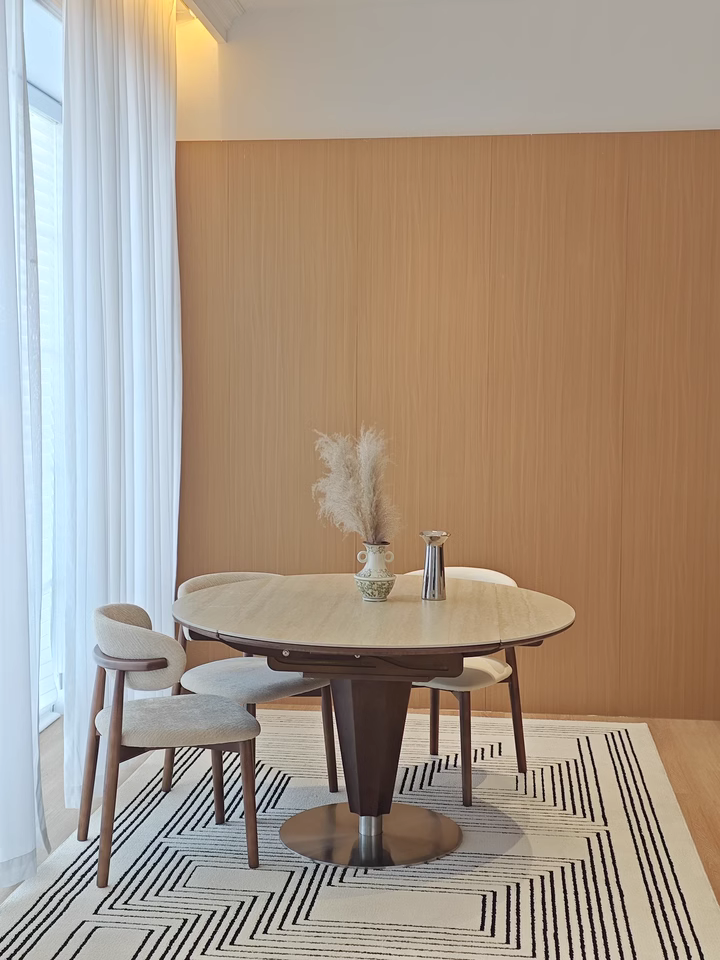 Patima Transformable sintered stone round dining set