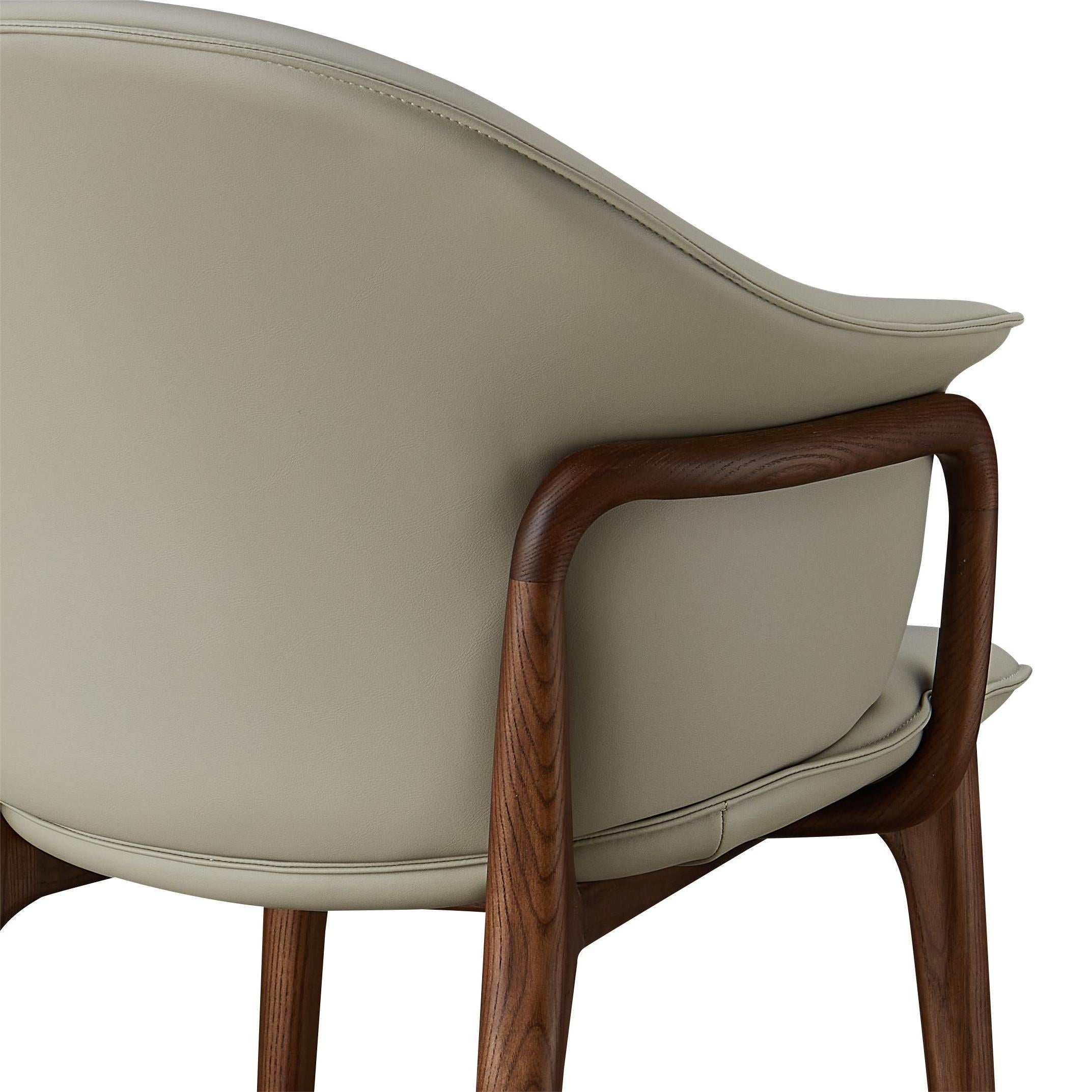 Tirotan 2pcs ash wood leather dining chairs