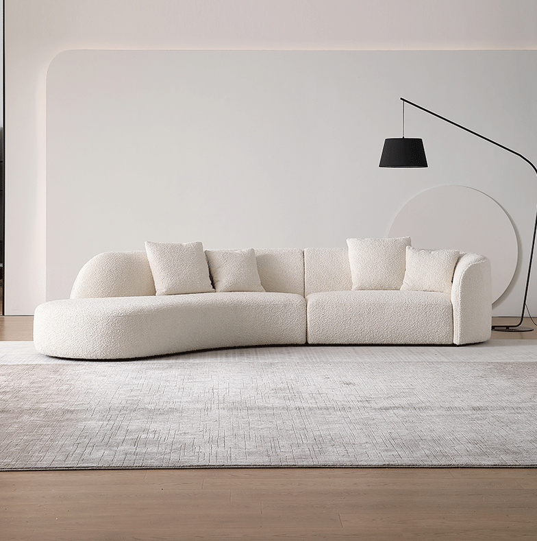 Serini Fabric curved sofa
