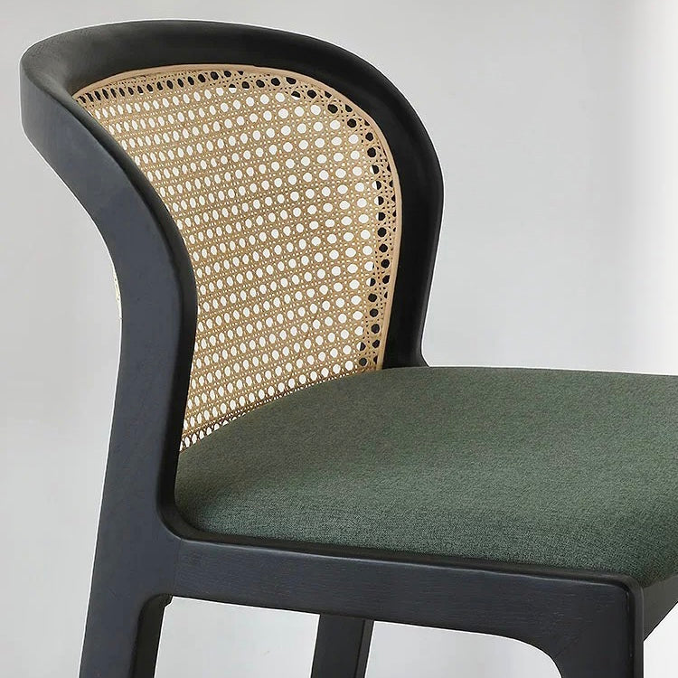 Glinlan 2pcs Ash wood natural rattan high chair dining chair