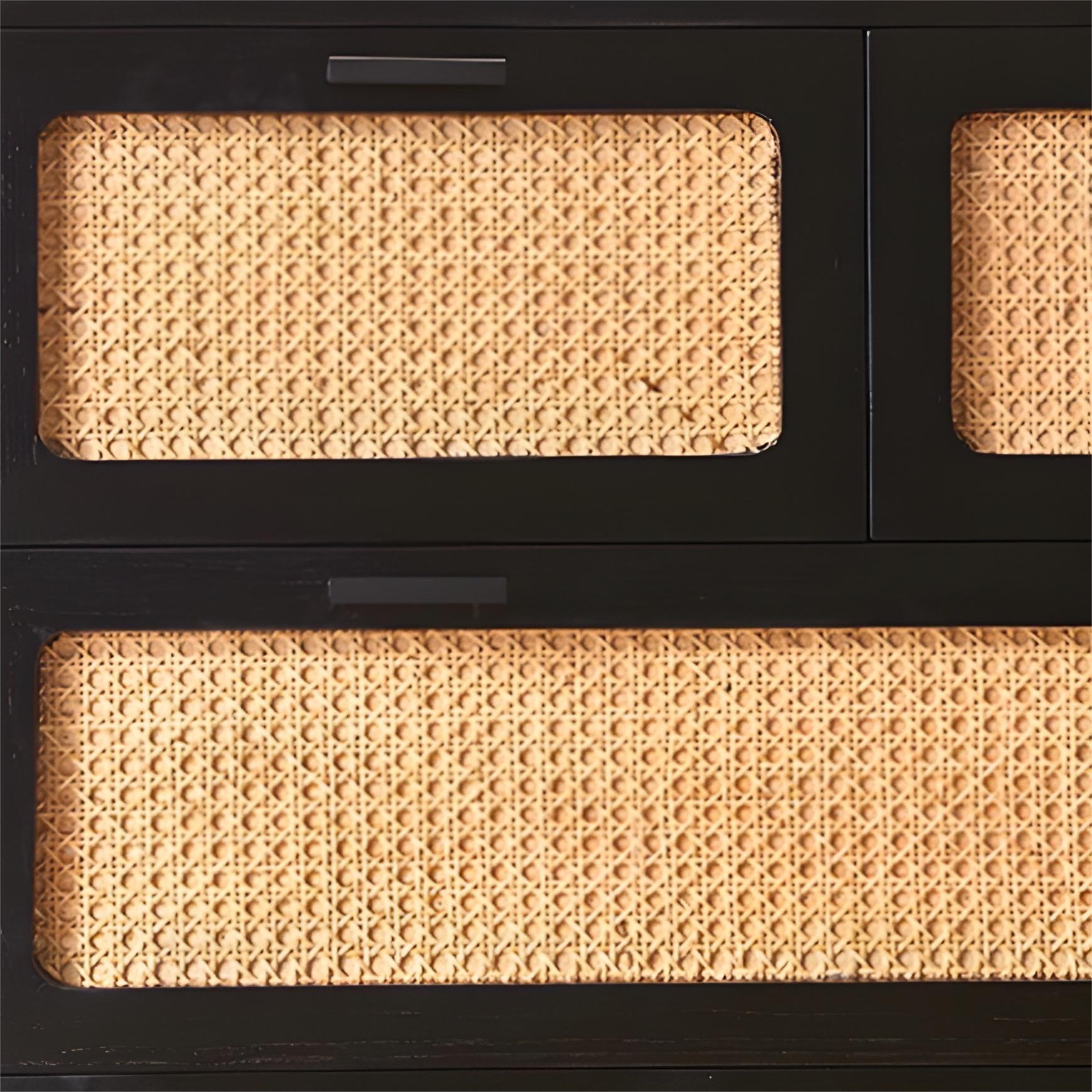 Aritilan Ash wood natural rattan chest of drawers