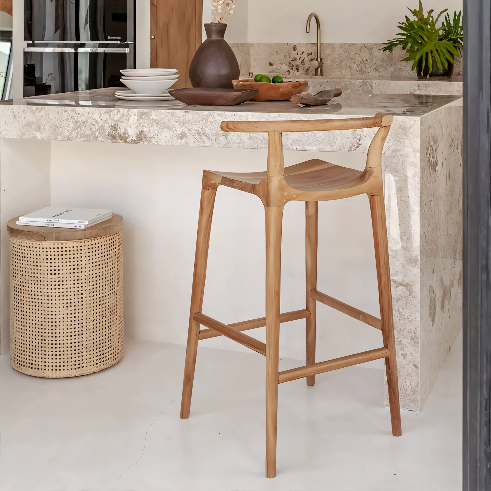 Zanri Teak bar stool