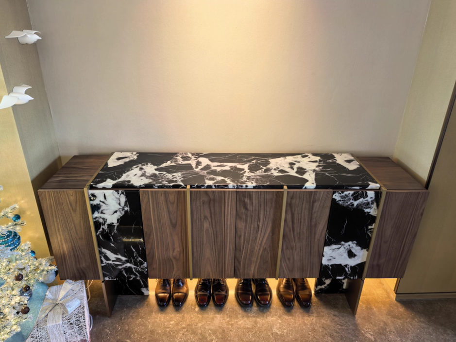 Rozeo Wooden marble sideboard-A