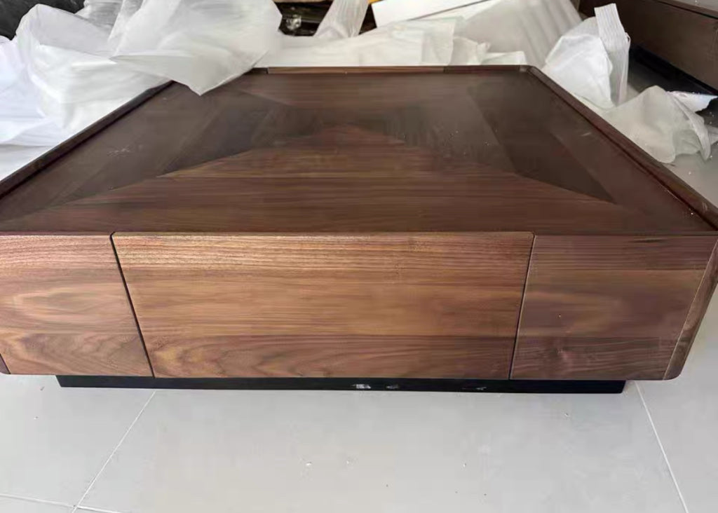 Nuliz Black walnut square coffee table