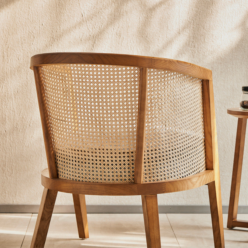 Yaniwor Ash wood natural rattan accent chair