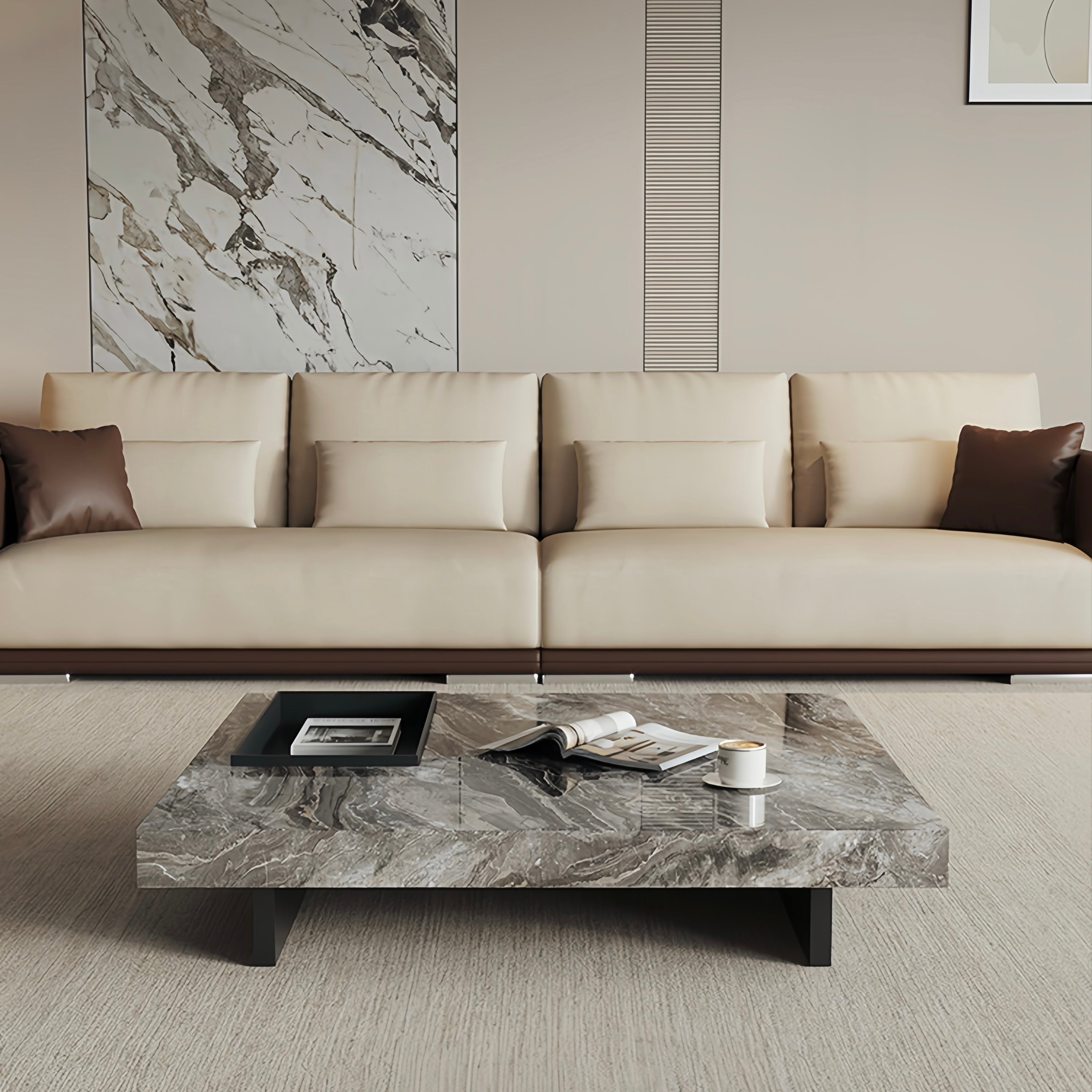 Arixia Square sintered stone slab coffee table