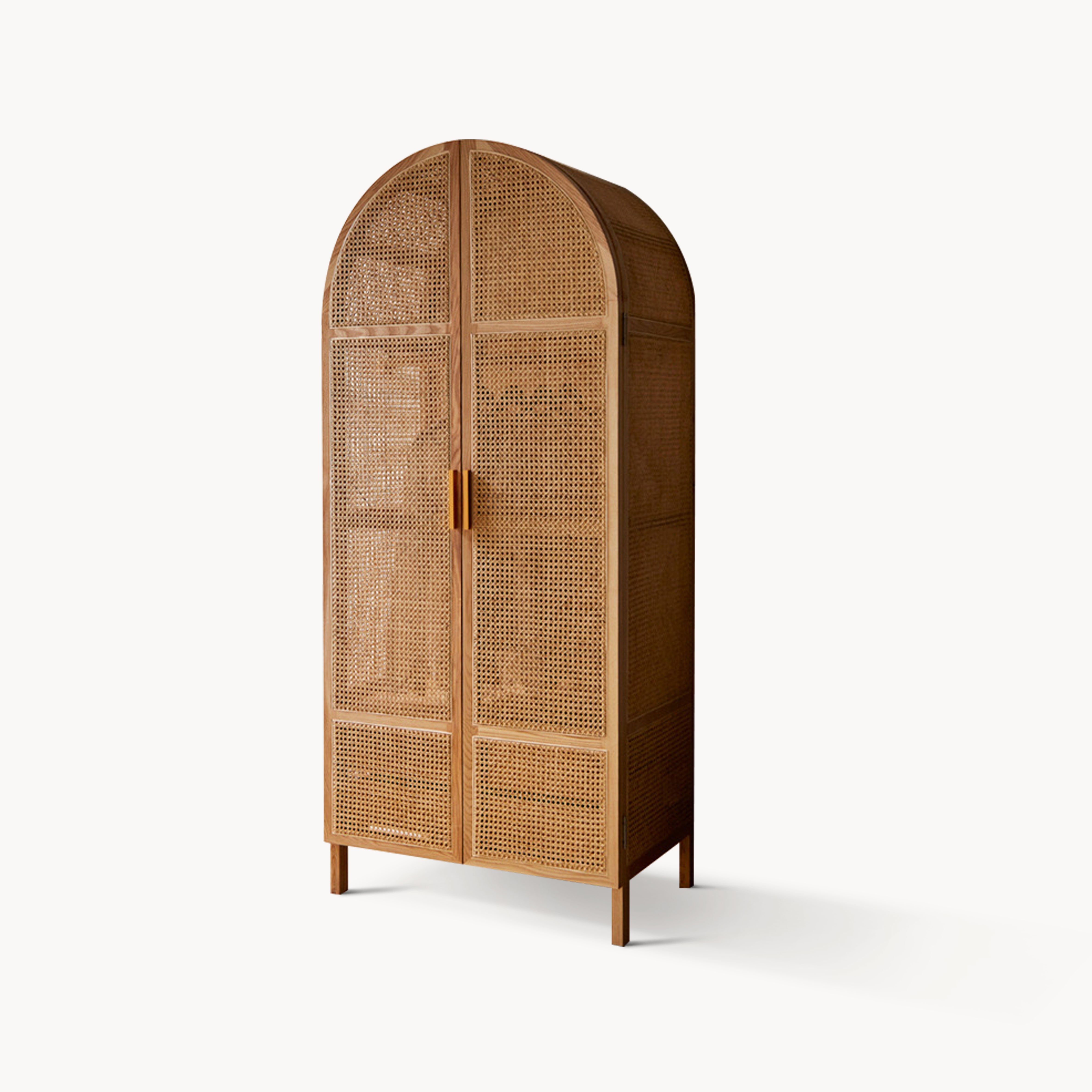 Bimare Ash wood natural rattan wardrobe