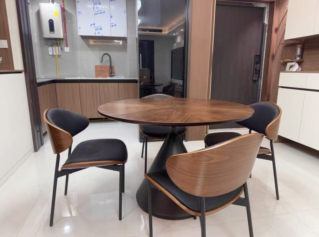 Dasey 2pcs solid wood leather dining chairs