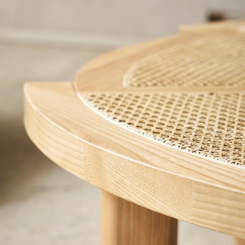 Britale Ash wood natural rattan coffee table