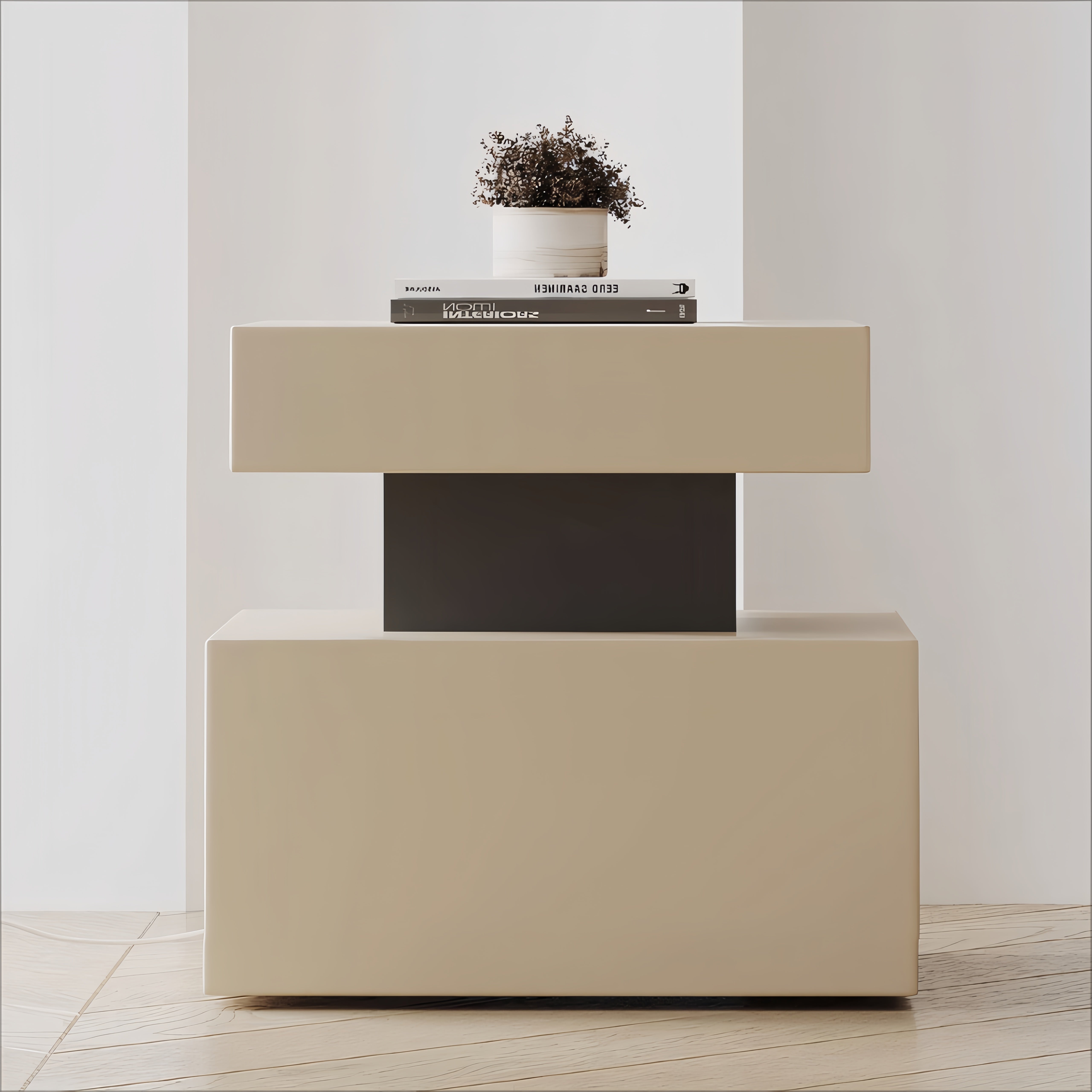 Tesie 2pcs solid wood nightstands bedside tables