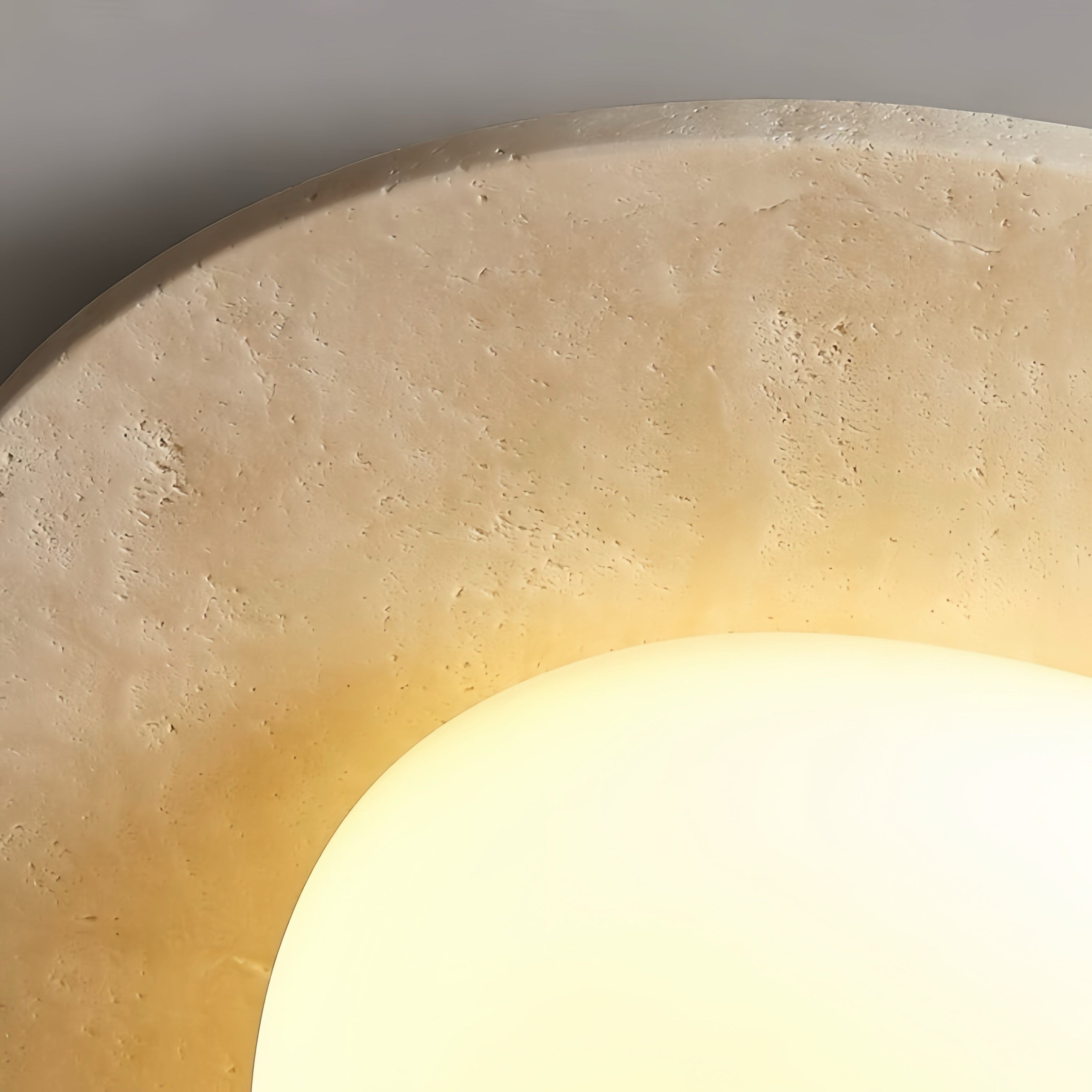 Niheet Beige travertine ceiling light