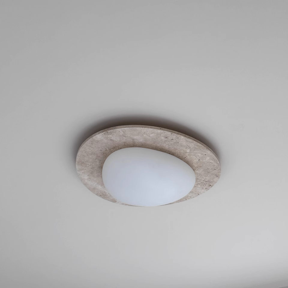Niheet Beige travertine ceiling light