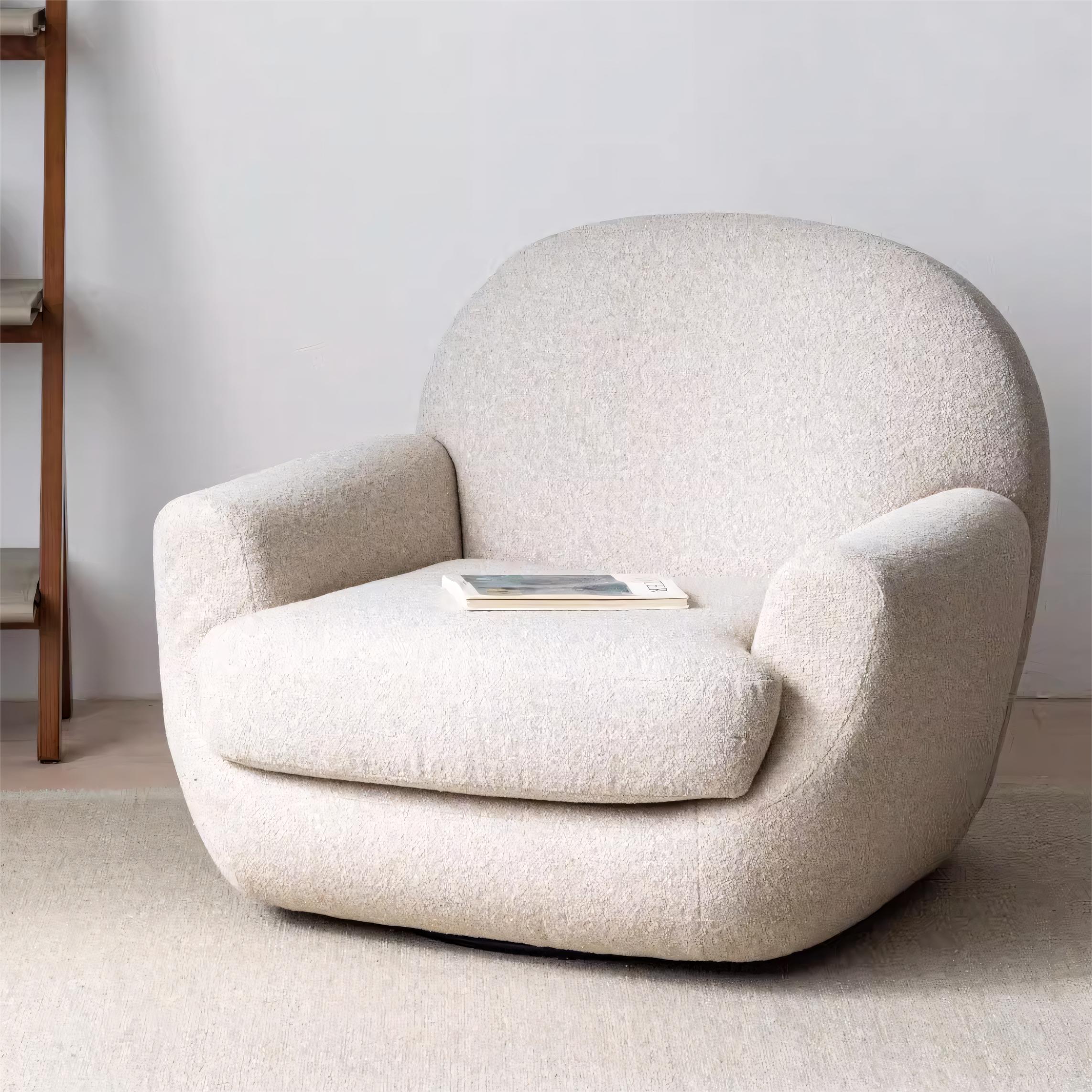 Olir 360° rotatable fabric single sofa