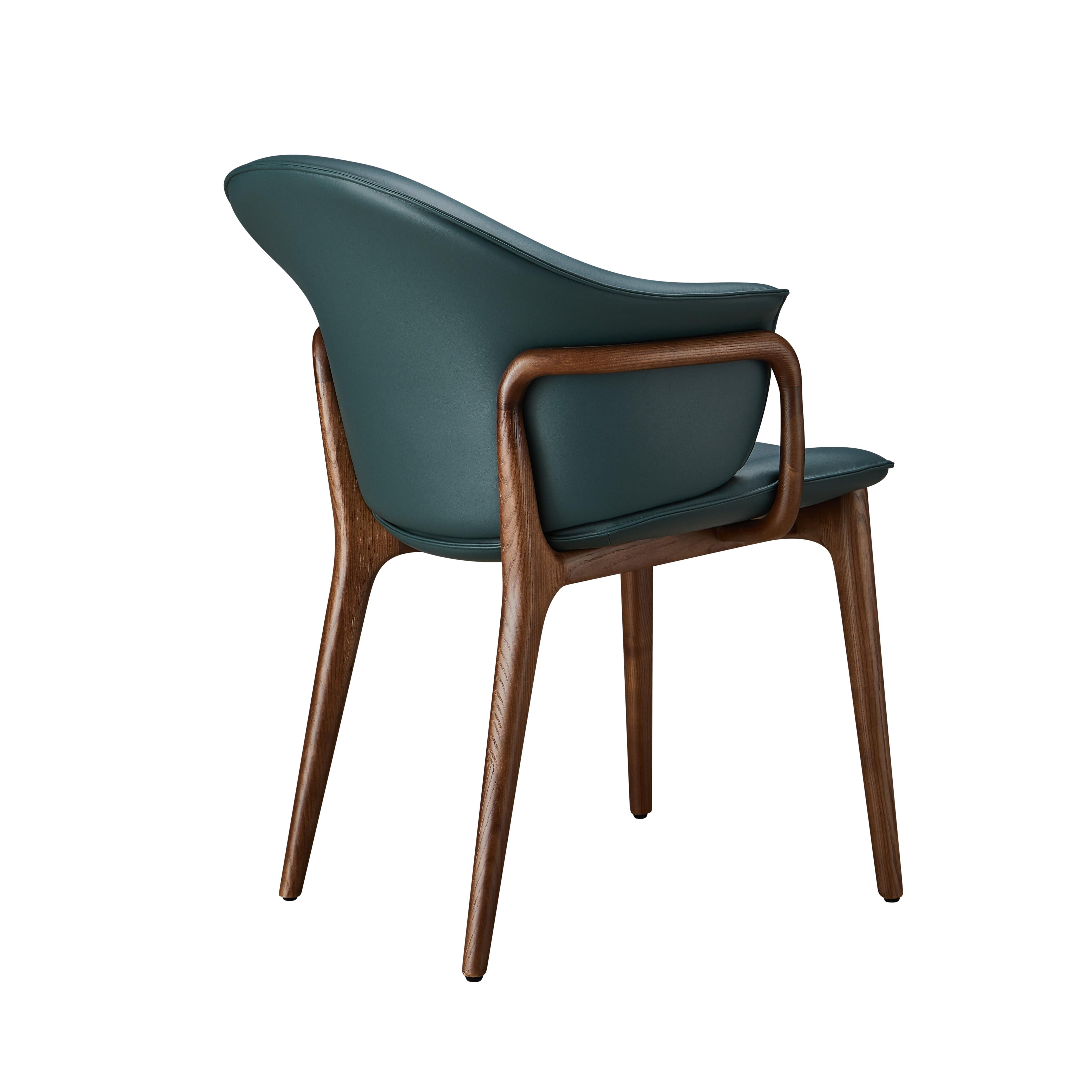 Tirotan 2pcs ash wood leather dining chairs