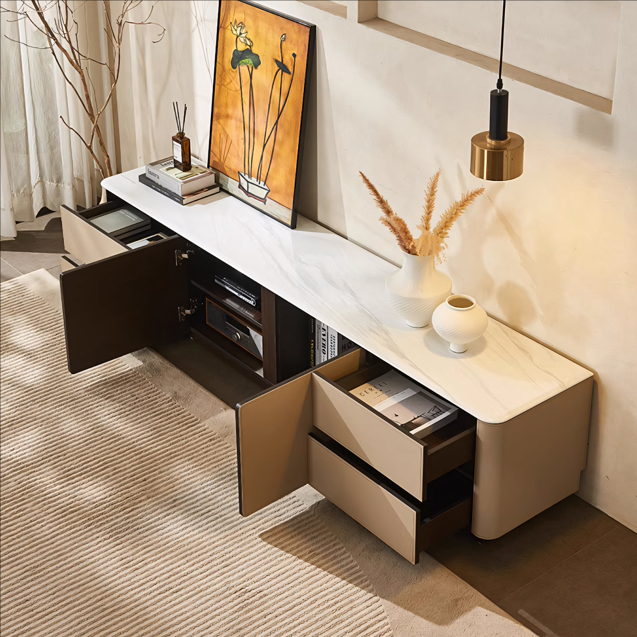 Eivioa Sintered stone leather TV cabinet