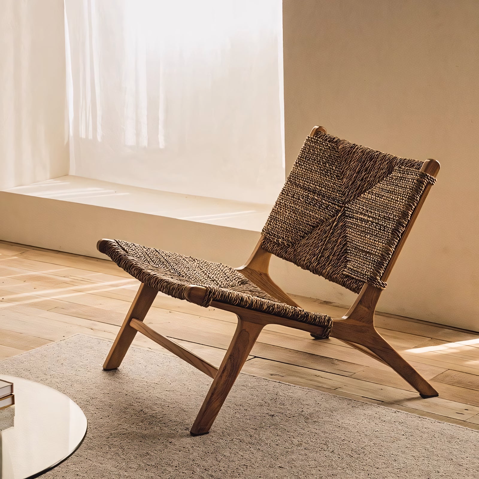 Alvaro Natural rattan ash wood lounge chair