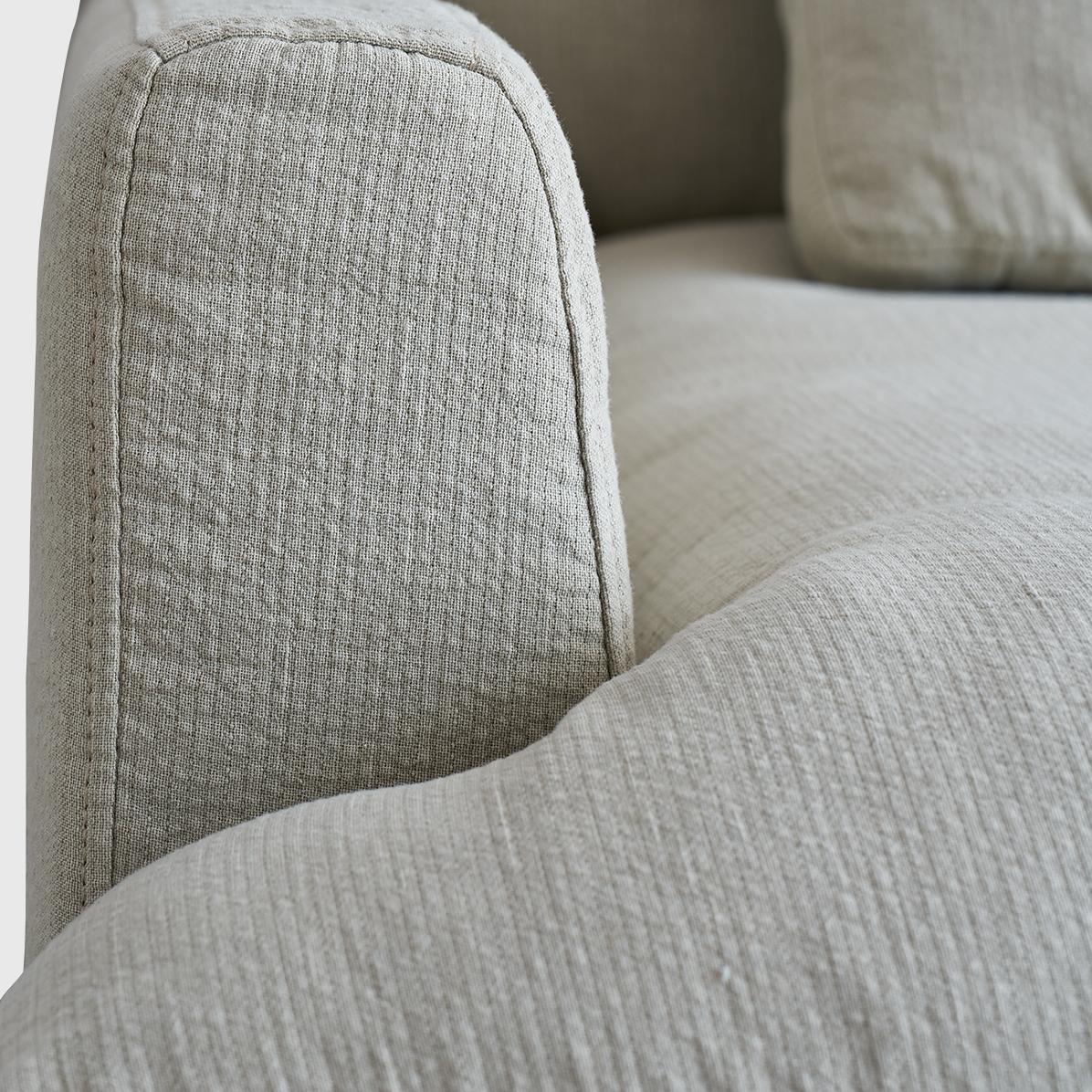 Vinza Washable natural linen fabric straight sofa