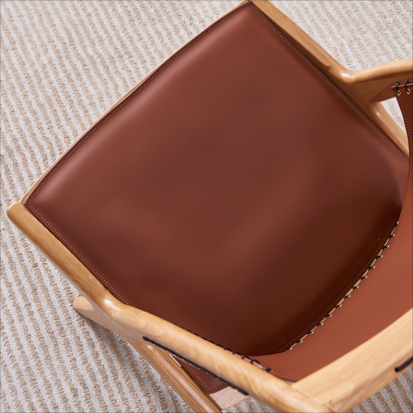 Beneta Leather ash wood lounge chair