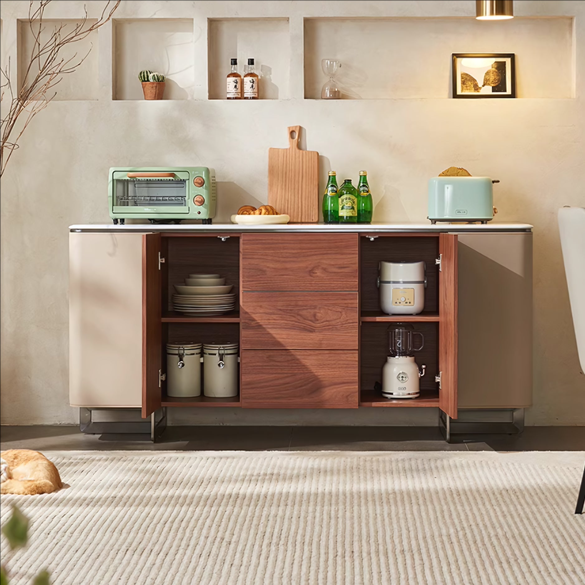 Jentor Leather solid wood sideboard