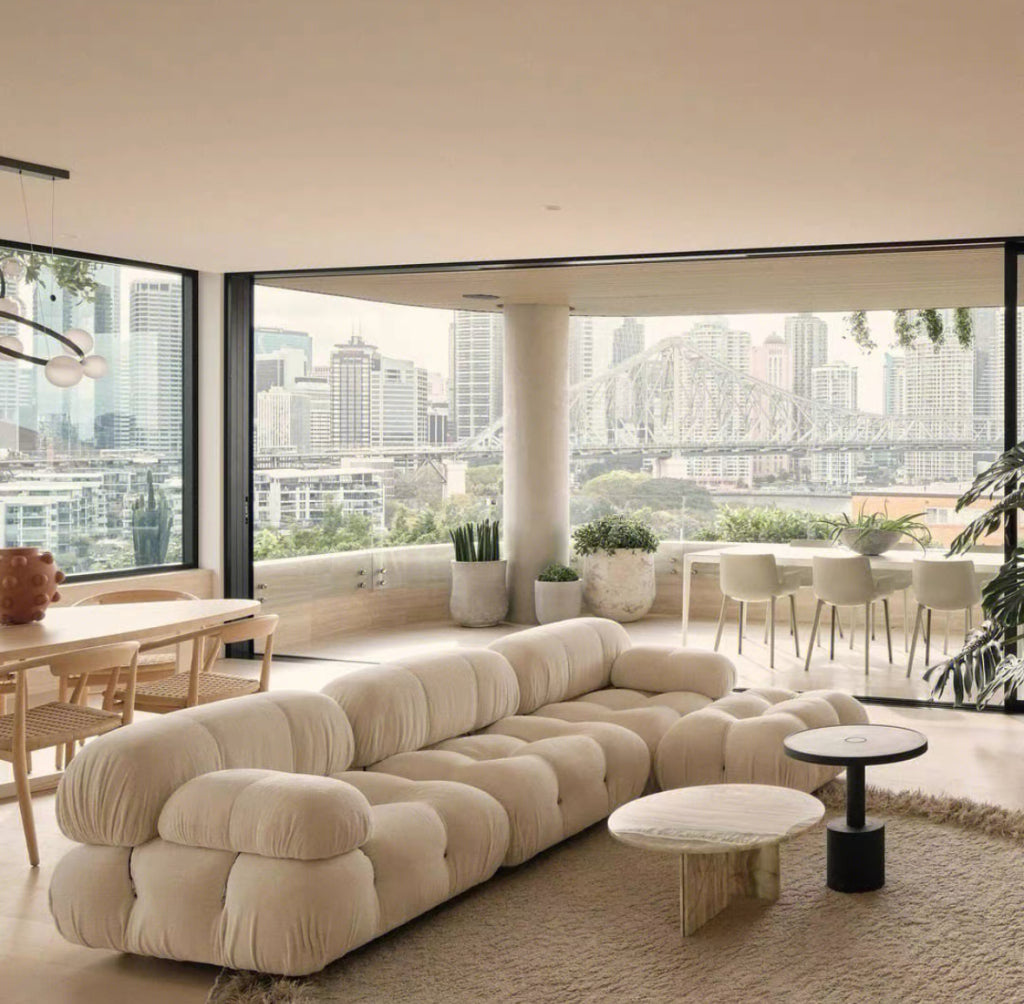 Chelo Minimalist modular sofa with ottoman