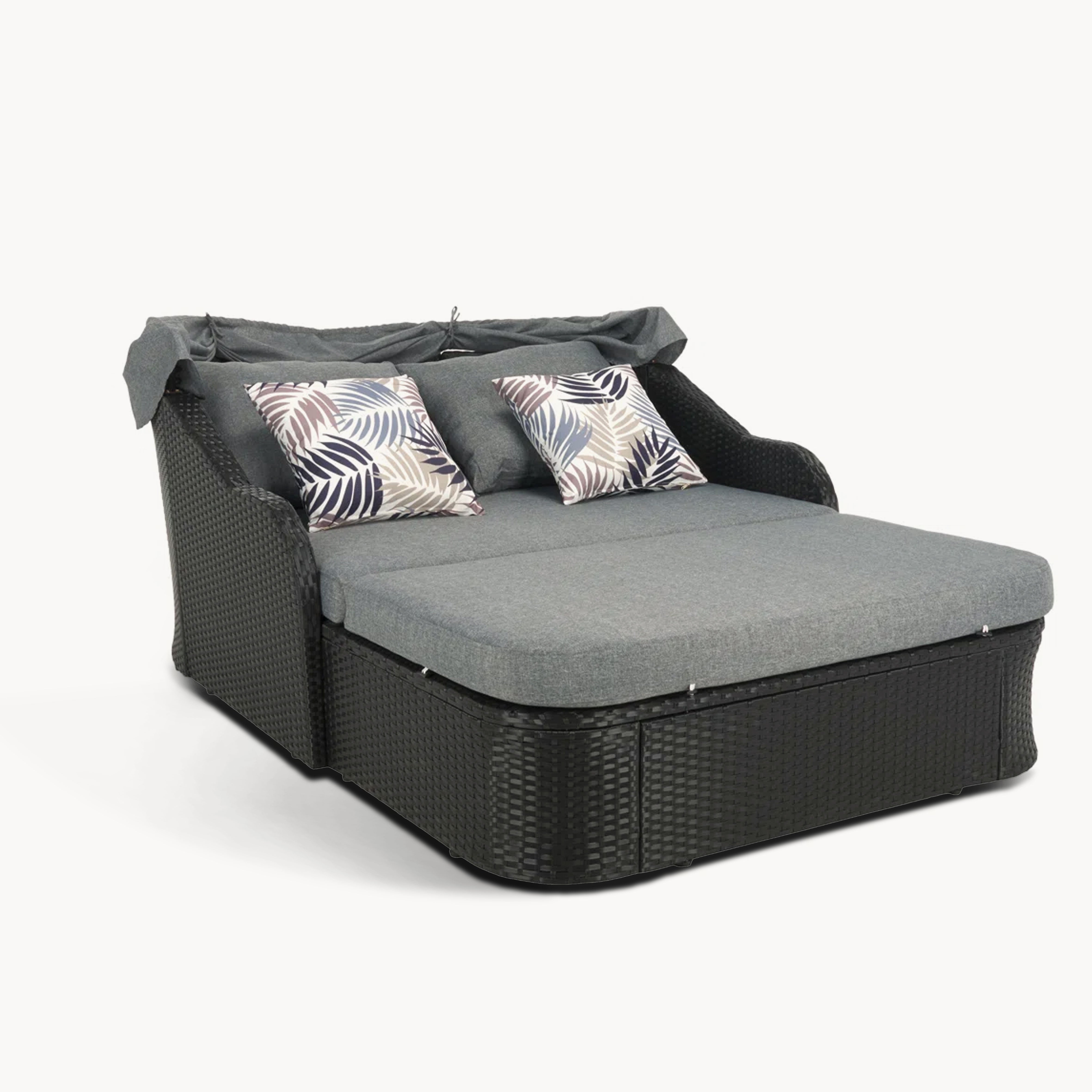 Zaind Aluminum alloy rattan outdoor chaise lounge sofa bed