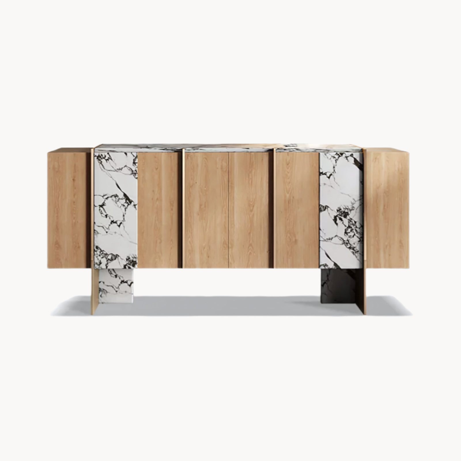Rozeo Wooden marble sideboard