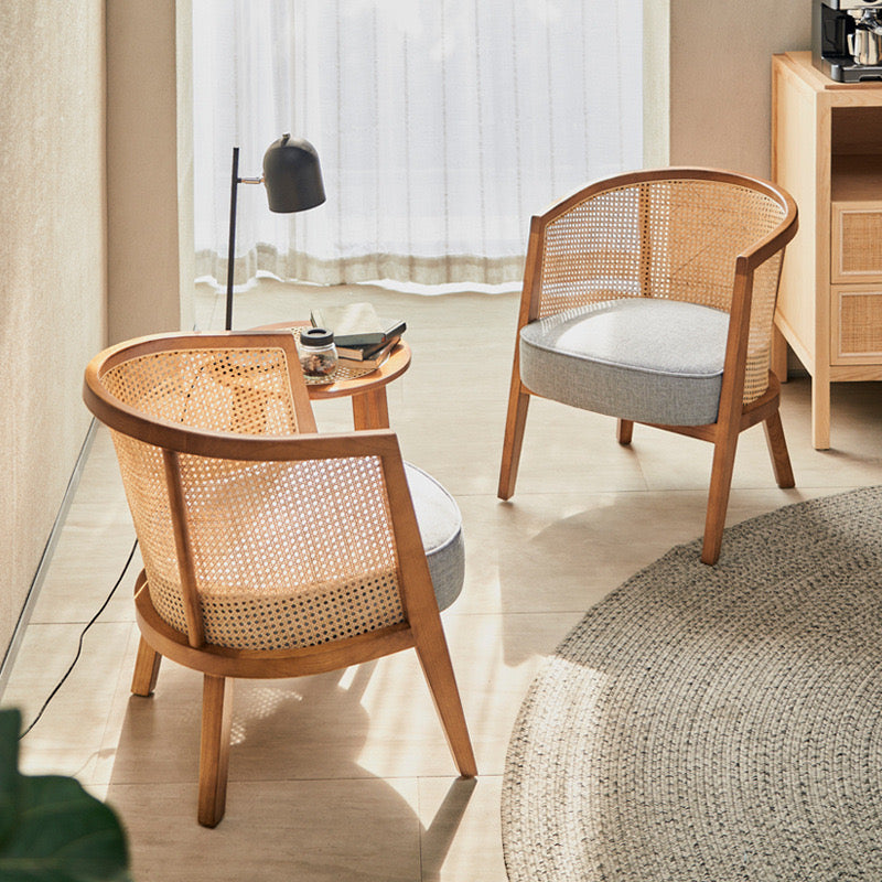 Yaniwor Ash wood natural rattan accent chair