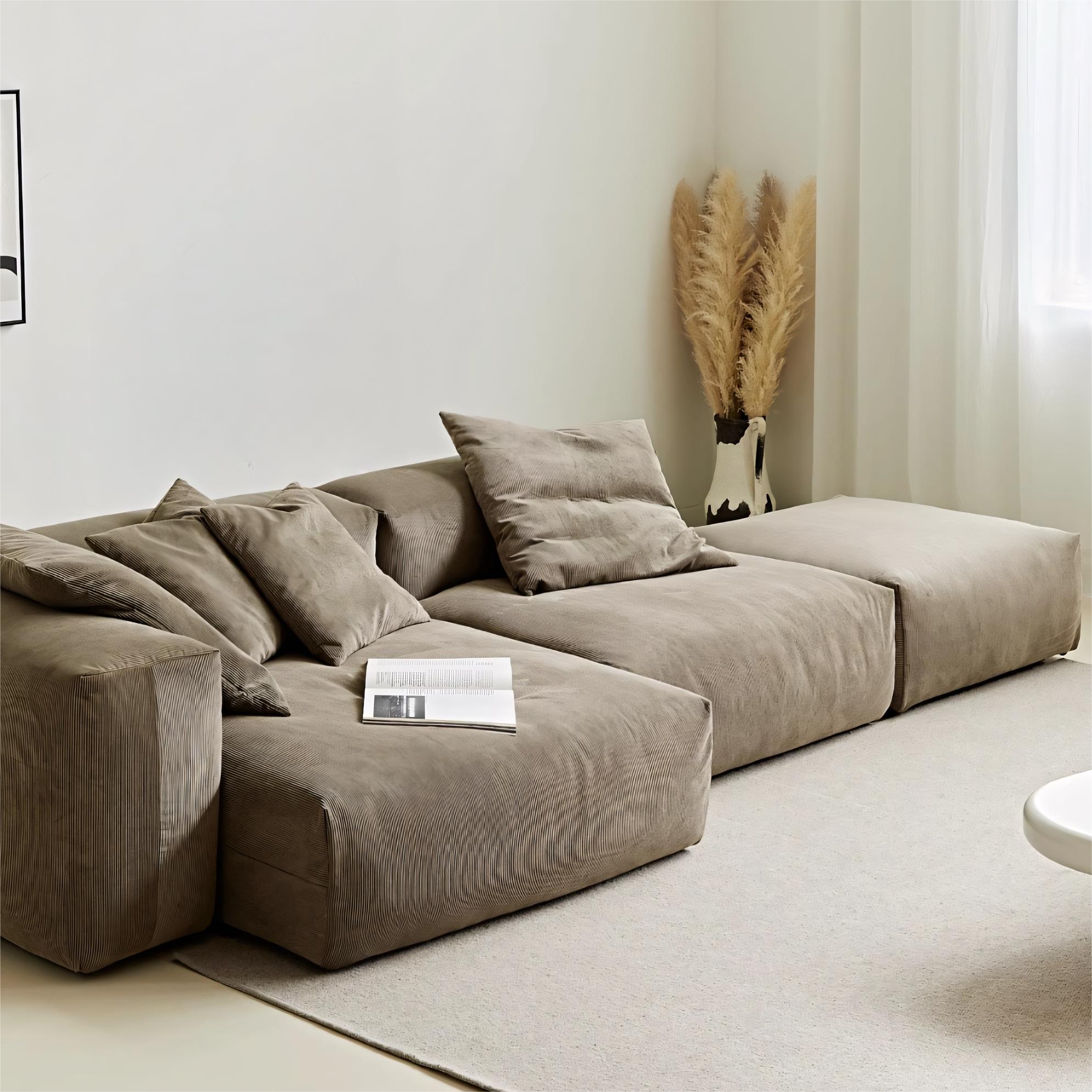 Zedraco Minimalist washable modular sofa with ottoman-A