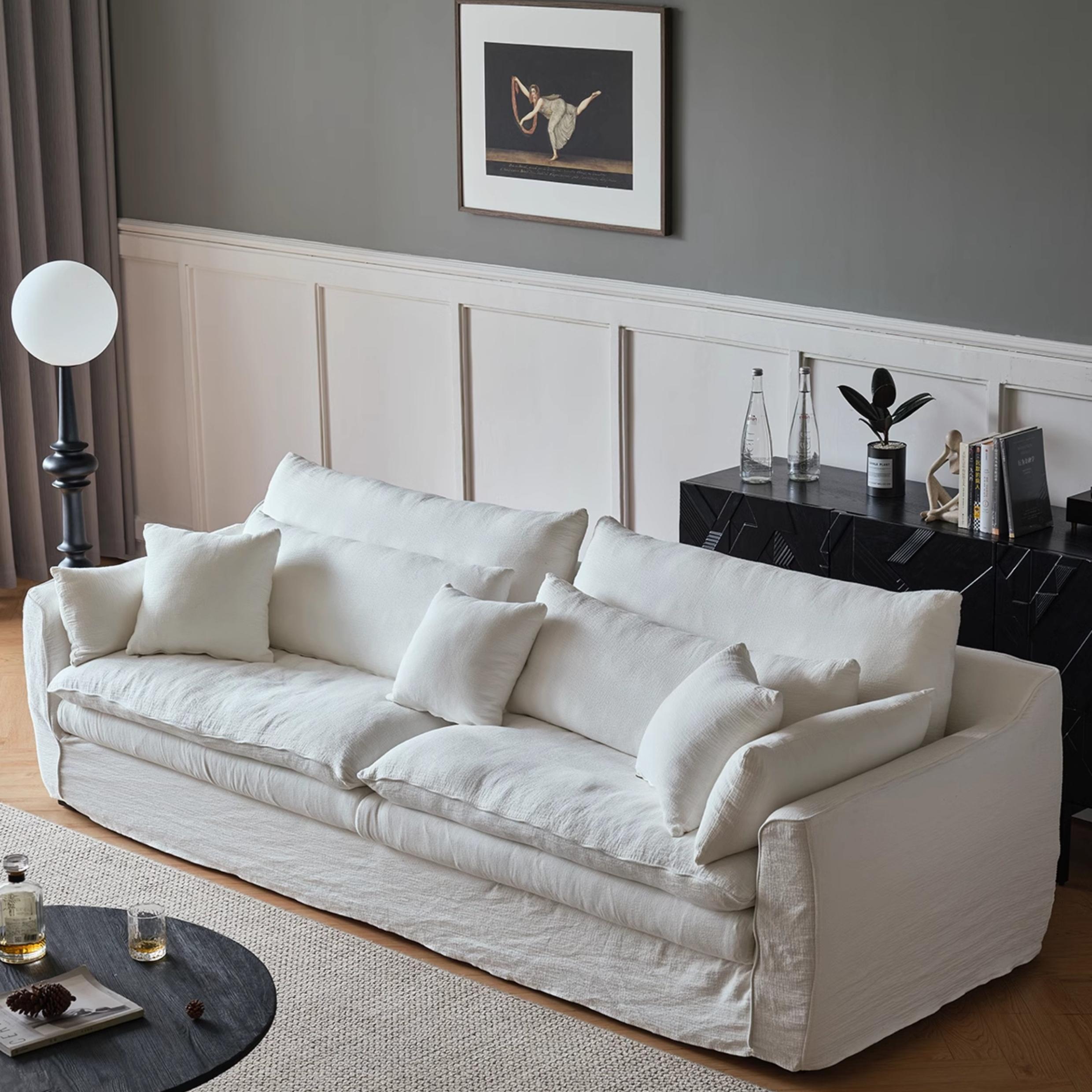 Gulit Washable natural linen fabric straight sofa