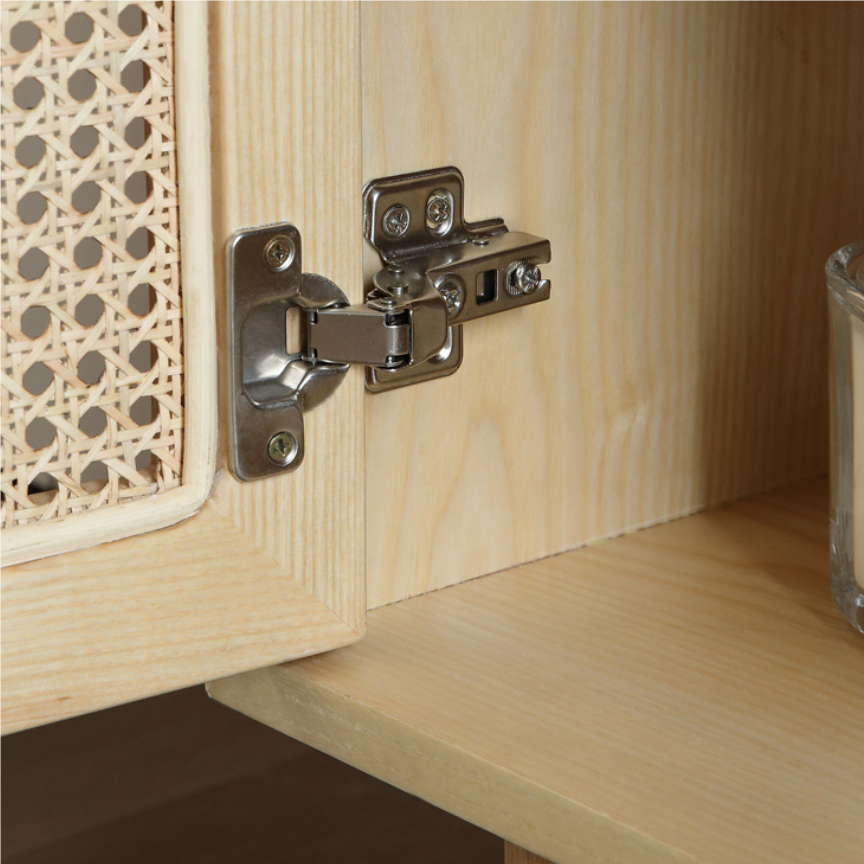 Jesseral Ash wood natural rattan sideboard