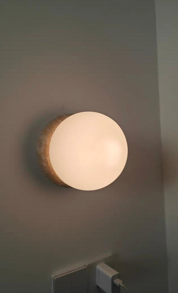 Uniper 2pcs beige travertine wall lights bedside lights