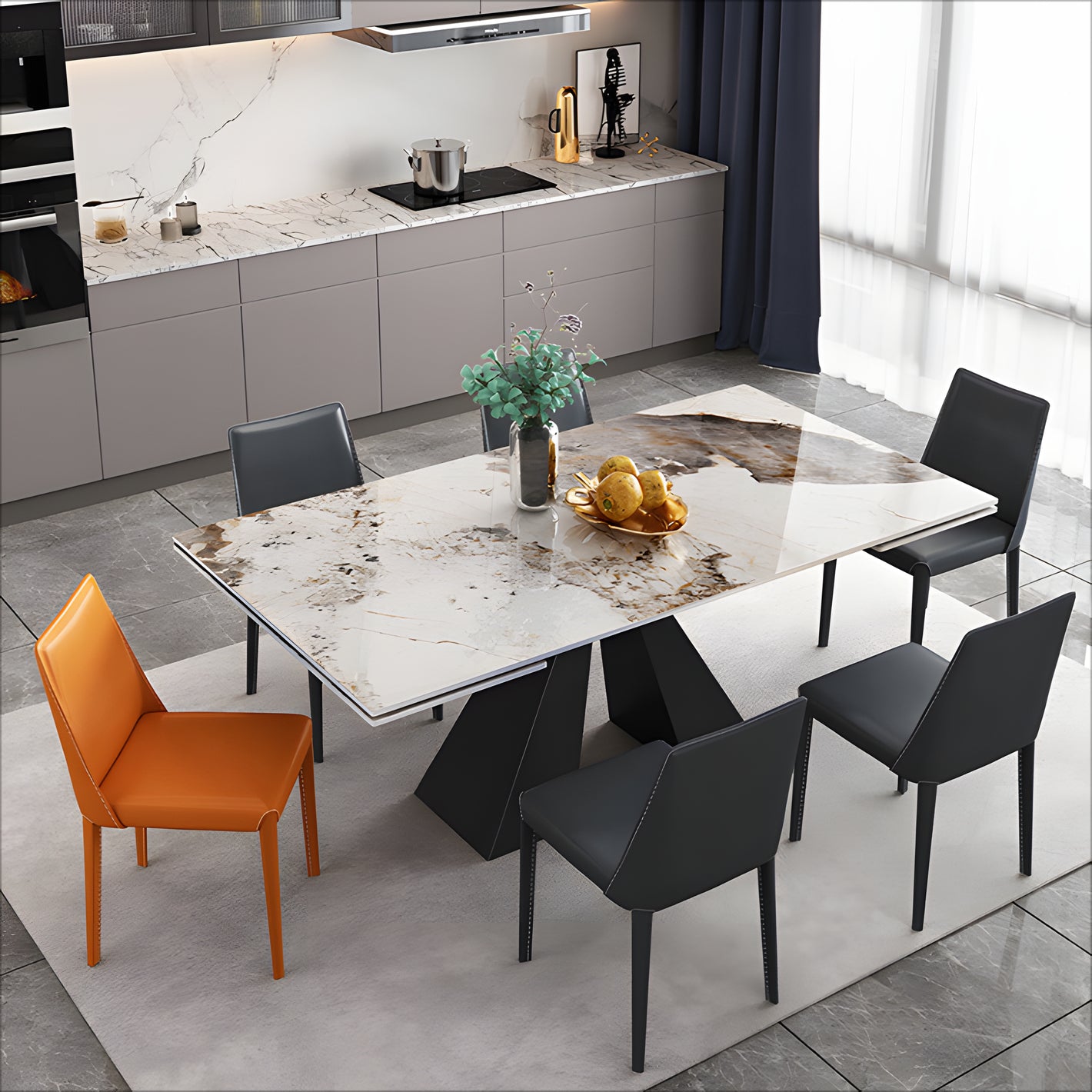 Insouge Extendable sintered stone dining table