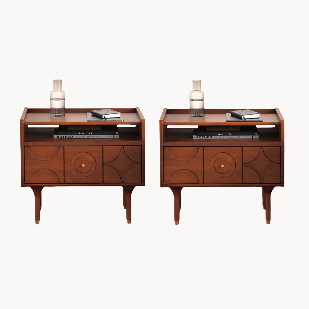 Calir 2pcs boxwood nightstands
