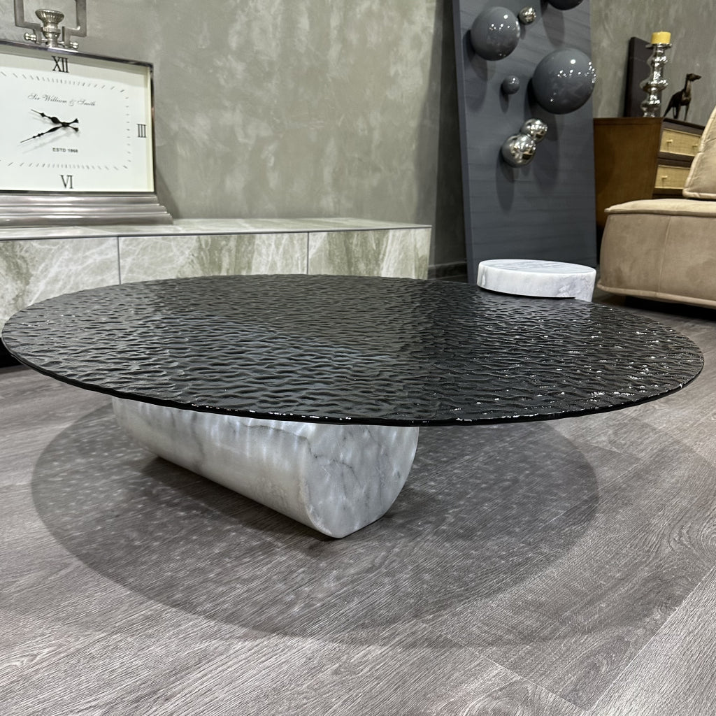Hanyam Marble glass coffee table