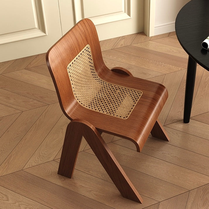 Tagorei 2pcs ash wood natural rattan dining chairs