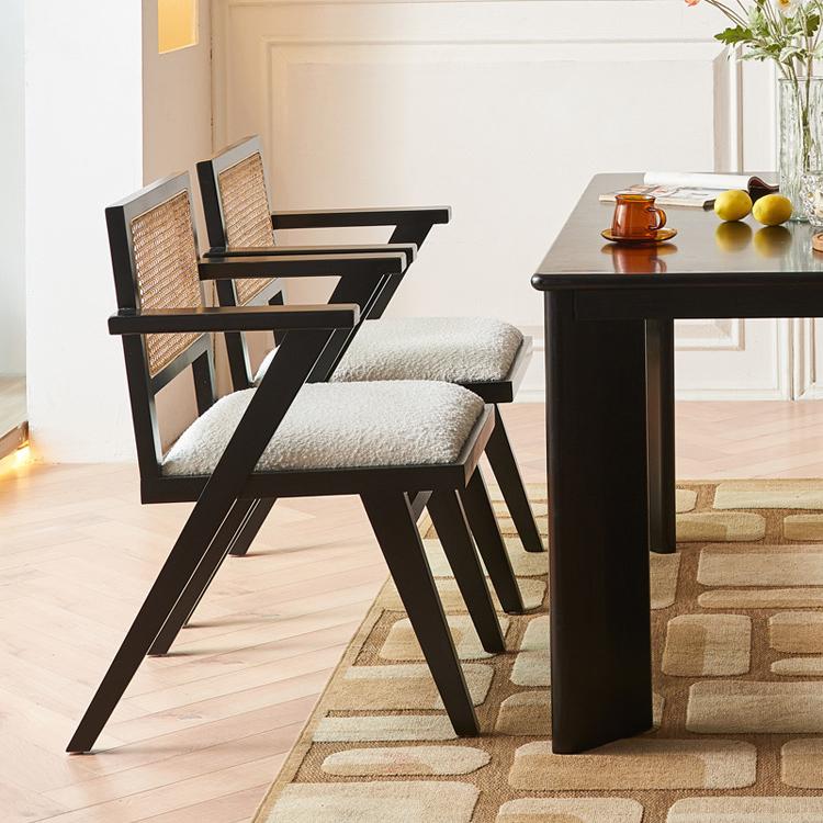Rotalen Ash wood minimalist rectangular dining set