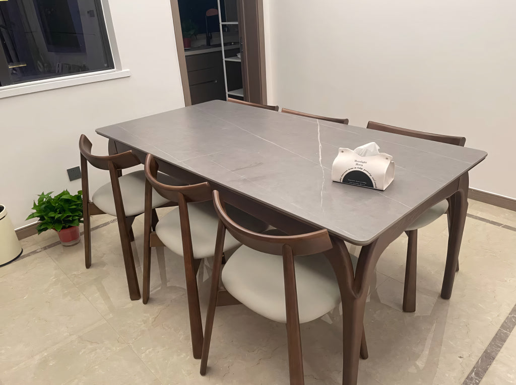 Toffa Sintered stone rectangular dining set