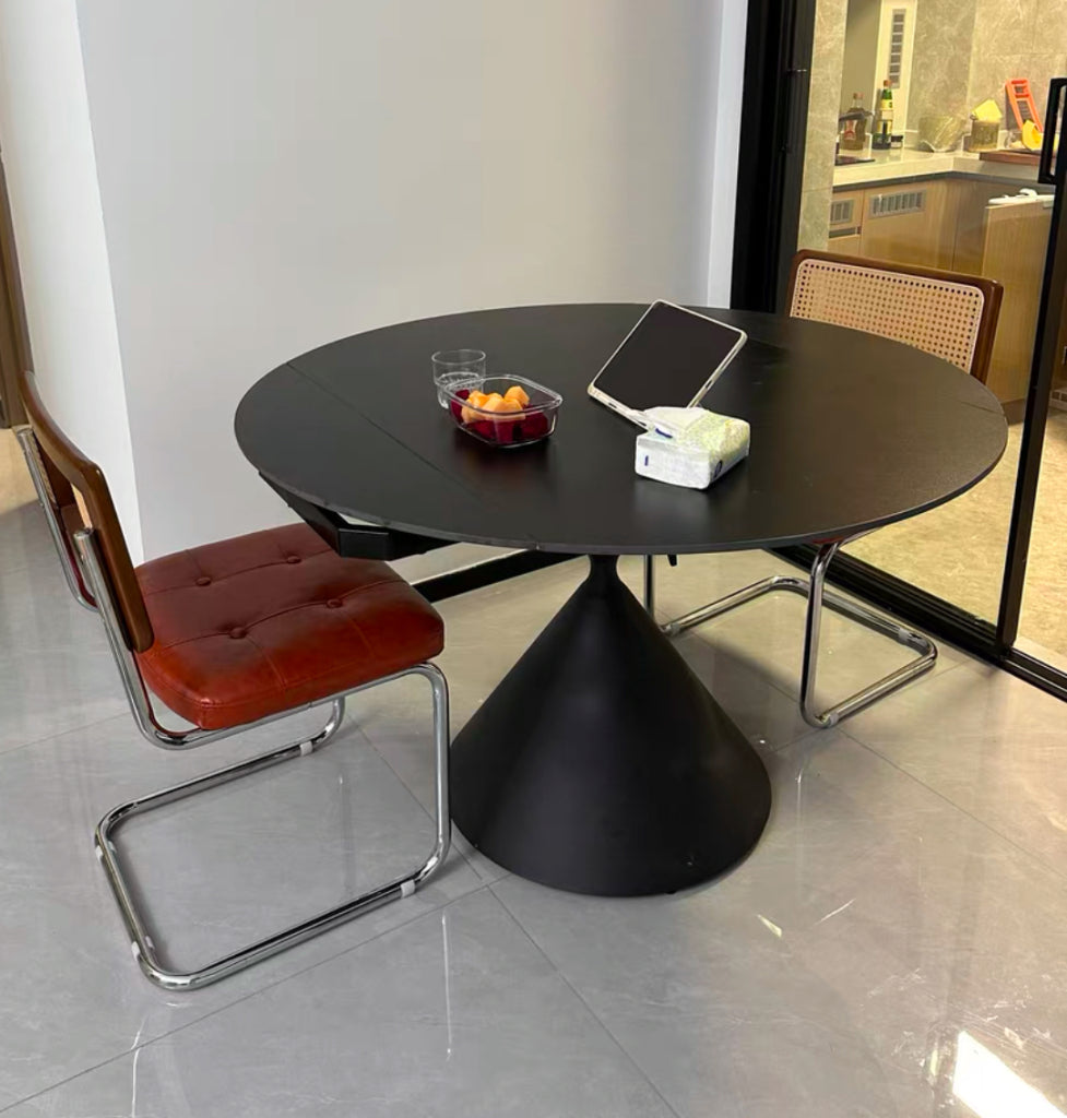 Dejove Extendable sintered stone round dining table-A